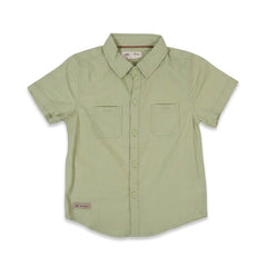 BOYS S/S CASUAL SHIRT LGREEN IRS-26 18-24M SZH-64017 Default Title - MamasJan KidsWear