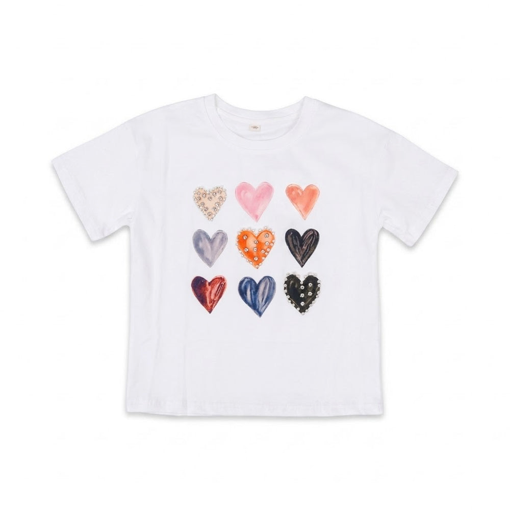 GIRLS S/S KNIT FANCY BLOUSE WHITE IRS-26 5-6 YEAR 002 Default Title - MamasJan KidsWear