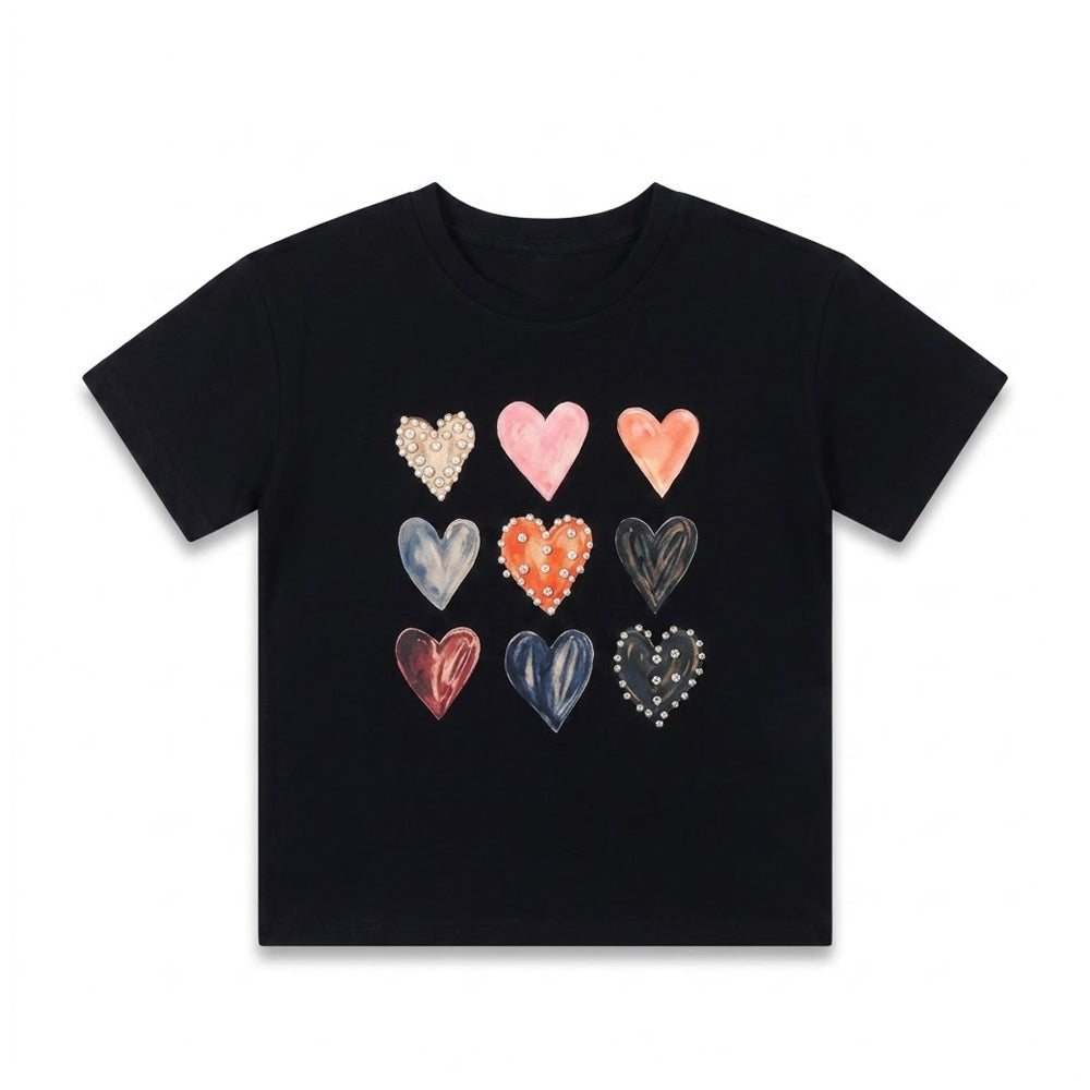GIRLS S/S KNIT FANCY BLOUSE BLACK IRS-26 5-6 YEAR 002 Default Title - MamasJan KidsWear