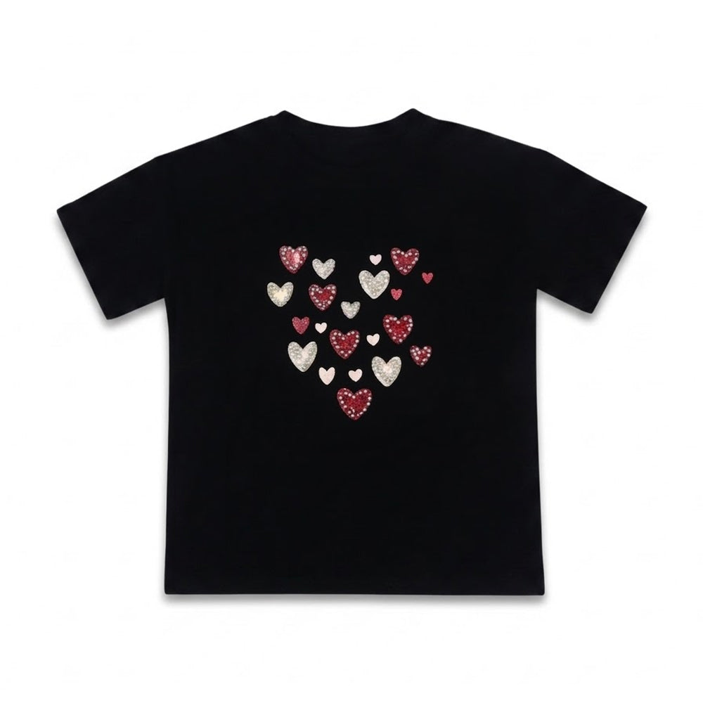 GIRLS S/S KNIT FANCY BLOUSE BLACK IRS-26 9-10 YEAR 004 Default Title - MamasJan KidsWear
