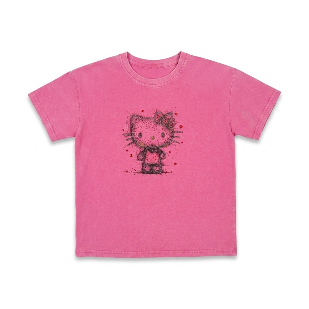 GIRLS S/S KNIT FANCY BLOUSE PINK IRS-26 7-8 YEAR 005 Default Title - MamasJan KidsWear