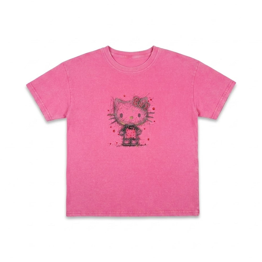 GIRLS S/S KNIT FANCY BLOUSE PINK IRS-26 8-9 YEAR 005 Default Title - MamasJan KidsWear