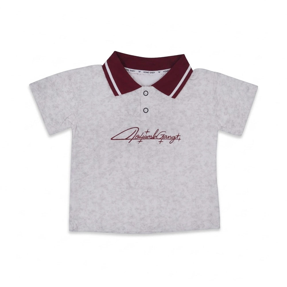 BOYS S/S POLO T SHIRT OFF WHITE IRS-26 18-24M 015 Default Title - MamasJan KidsWear