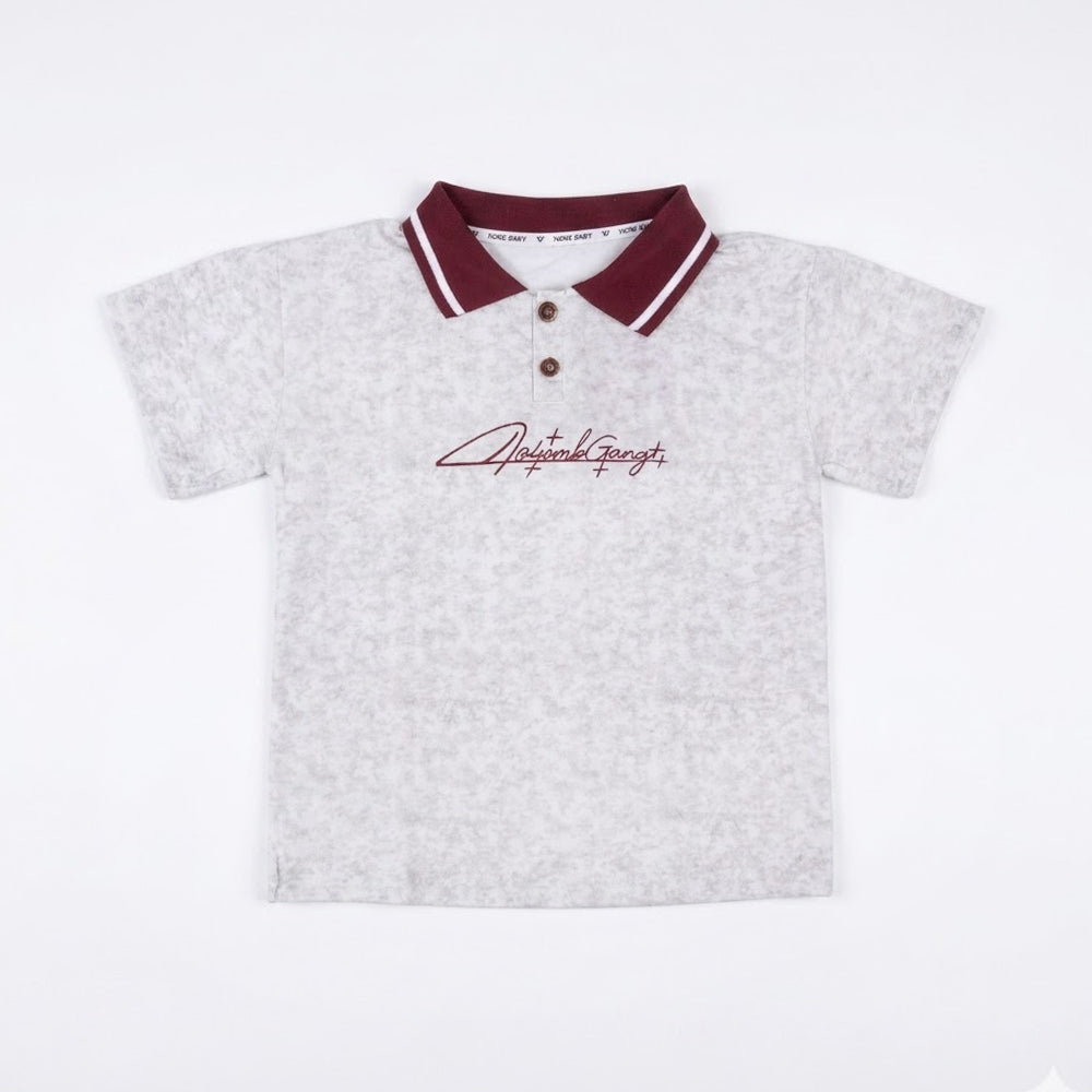 BOYS S/S POLO T SHIRT OFF WHITE IRS-26 5-6 YEAR 015 Default Title - MamasJan KidsWear