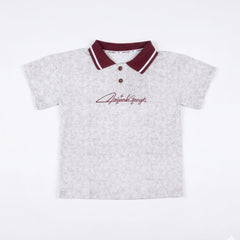 BOYS S/S POLO T SHIRT OFF WHITE IRS-26 5-6 YEAR 015 Default Title - MamasJan KidsWear