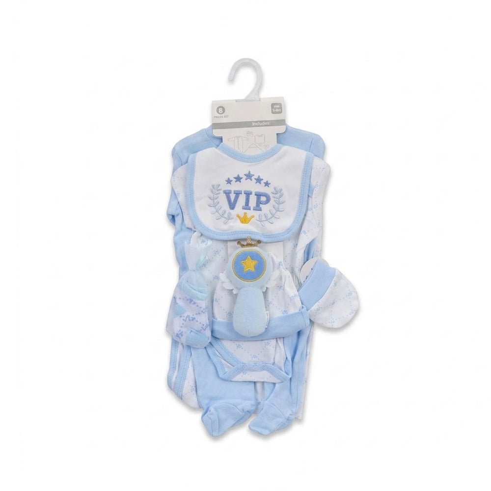 BABY 8PC GIFT SET HANGER SKY BLUE IRS-26 3-6M S9307 Default Title - MamasJan KidsWear