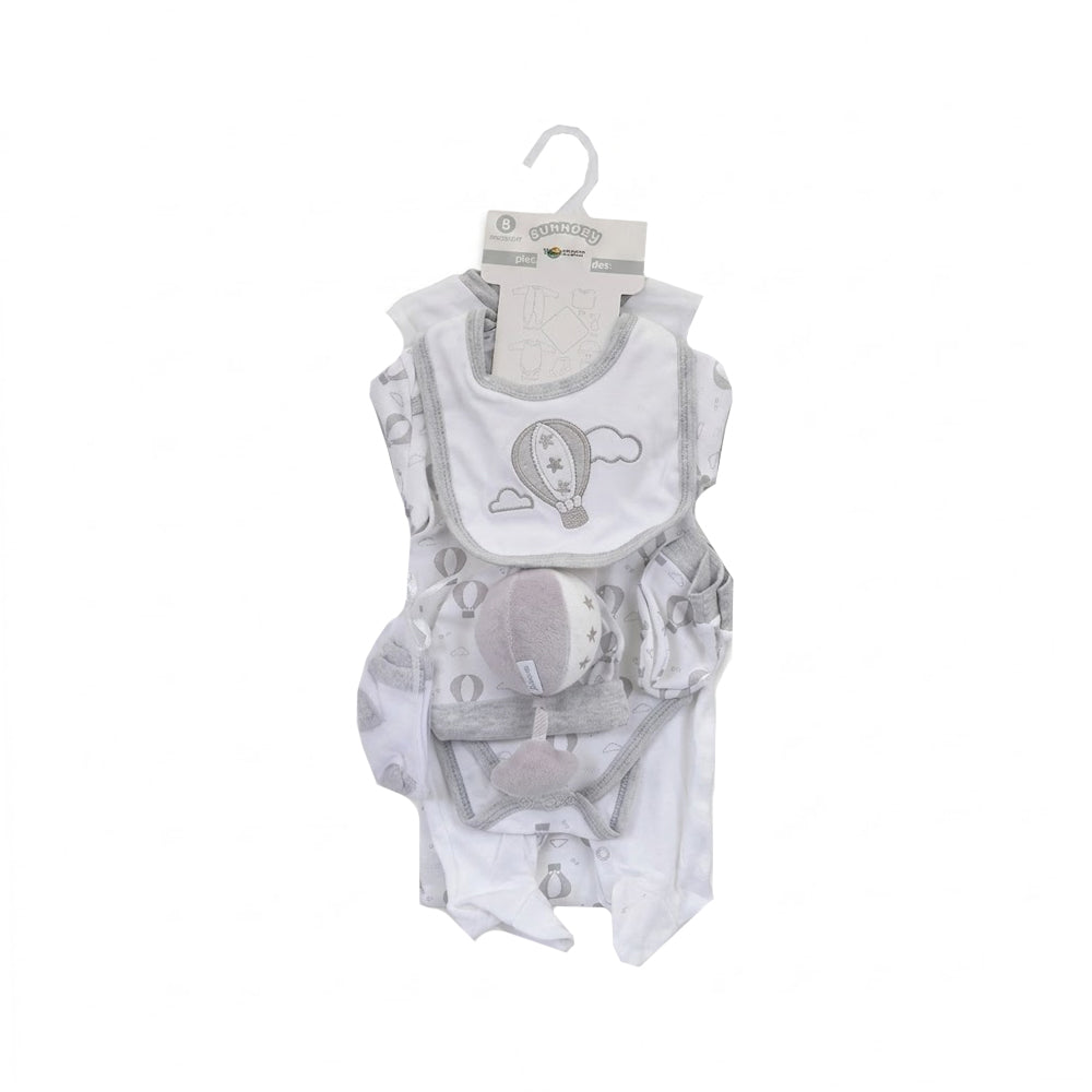 BABY 8PC GIFT SET HANGER GREY IRS-26 3-6M S9320 Default Title - MamasJan KidsWear