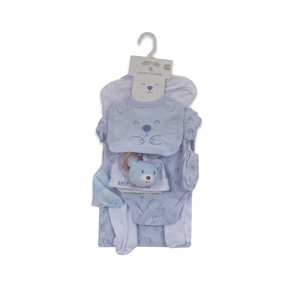 BABY 8PC GIFT SET HANGER SKY BLUE IRS-26 3-6M S9316 Default Title - MamasJan KidsWear