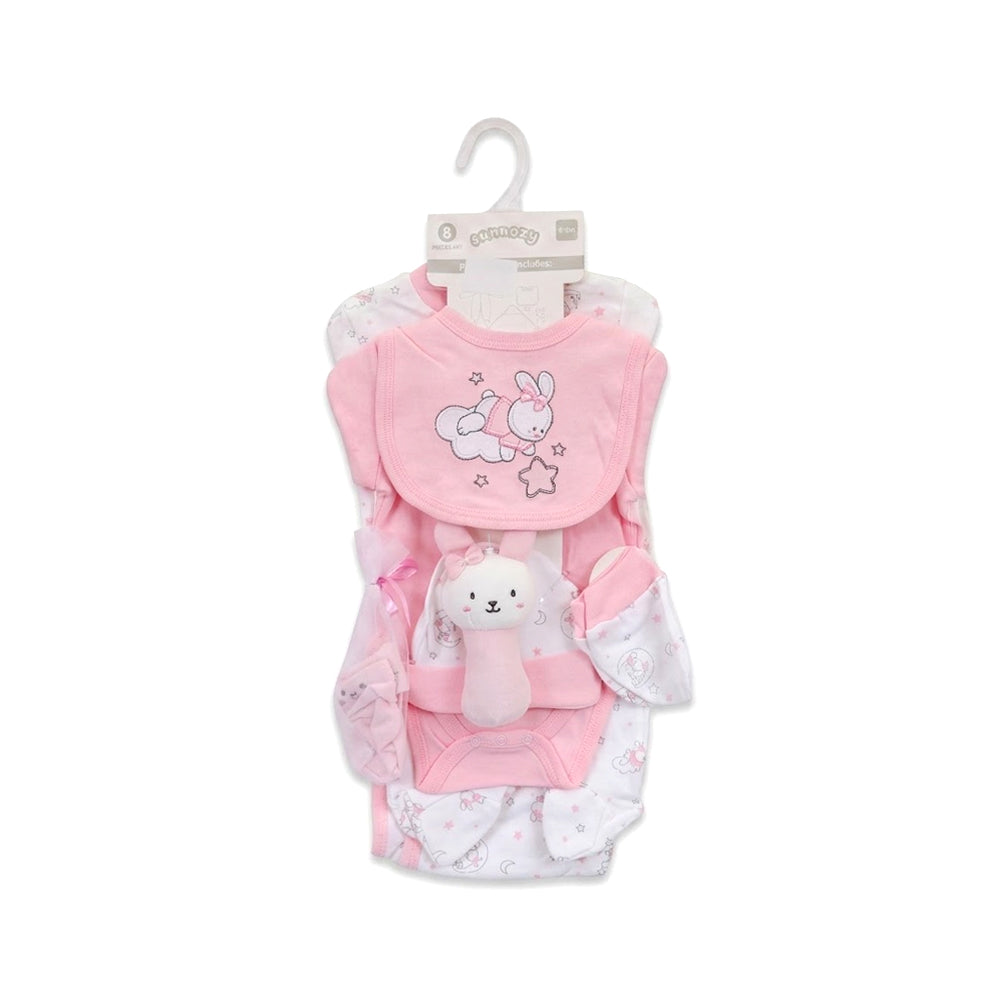 BABY 8PC GIFT SET HANGER PINK IRS-26 0-3M S9308 Default Title - MamasJan KidsWear
