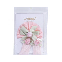 BABY 2PC CAP & SOCK SET MIX COLOR IR-26 0-6M NO1 (A) Default Title - MamasJan KidsWear