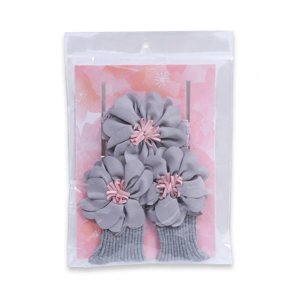 BABY 2PC HEAD BAND WITH SOCKS SET MIX COLOR IR-26 0-6M NO1 ( Default Title - MamasJan KidsWear