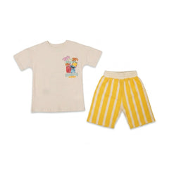 BOYS S/S 2PC KNICKER SUIT OFF WHITE IR S-26 4-5 YEAR NO4 Default Title - MamasJan KidsWear