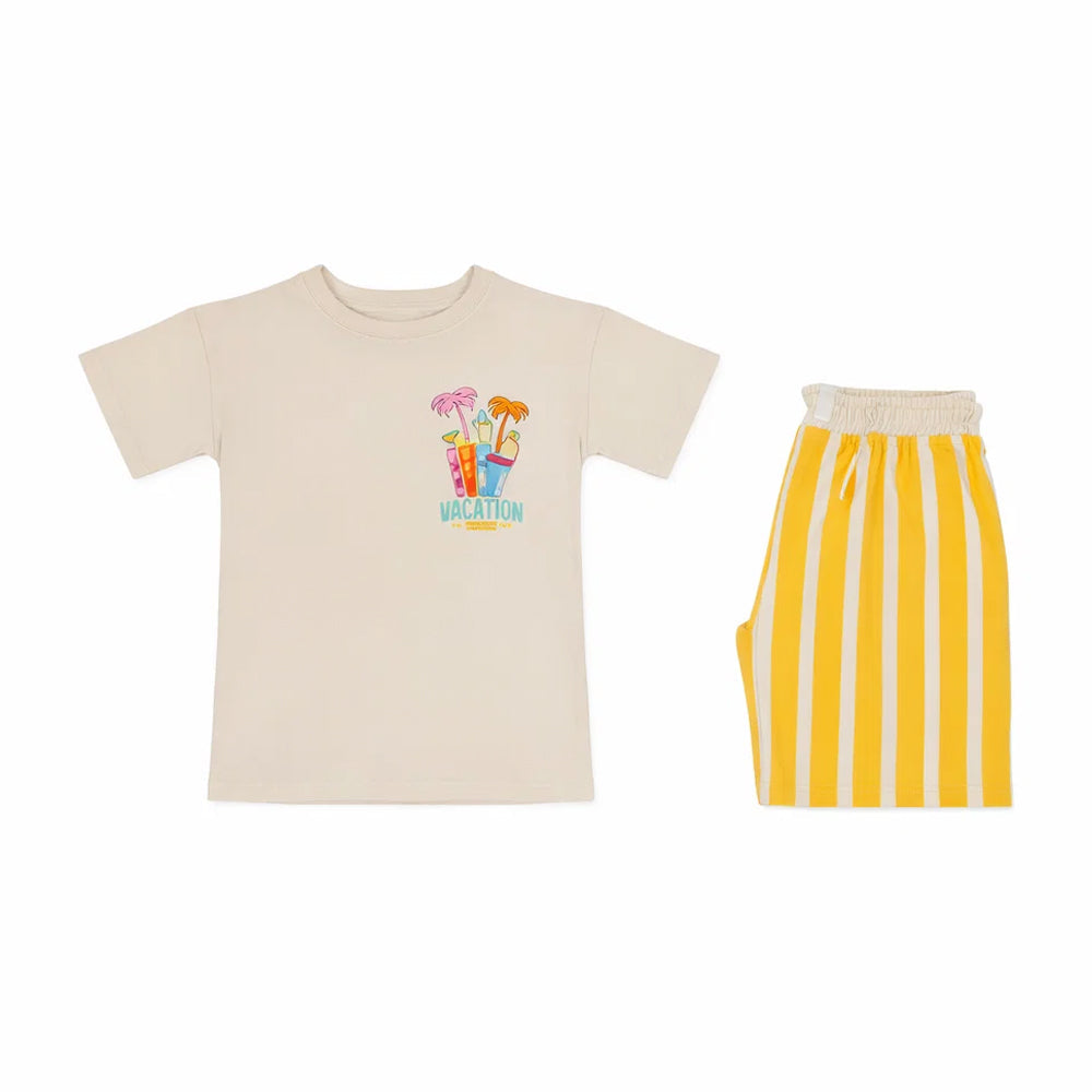 BOYS S/S 2PC KNICKER SUIT OFF WHITE IR S-26 9-10 YEAR NO4 Default Title - MamasJan KidsWear