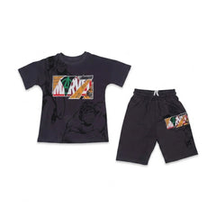 BOYS S/S 2PC KNICKER SUIT D-GREY IR S-26 3-4 YEAR NO7 Default Title - MamasJan KidsWear