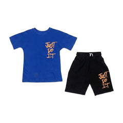 BOYS S/S 2PC KNICKER SUIT R-BLUE IR S-26 4-5 YEAR NO11 Default Title - MamasJan KidsWear