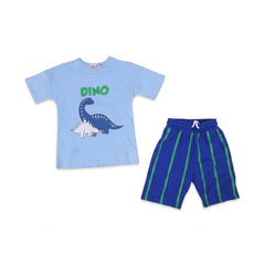 BOYS S/S 2PC KNICKER SUIT SKY BLUE IR S-26 4-5 YEAR NO13 Default Title - MamasJan KidsWear
