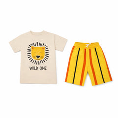 BOYS S/S 2PC KNICKER SUIT OFF WHITE IR S-26 4-5 YEAR NO14 Default Title - MamasJan KidsWear