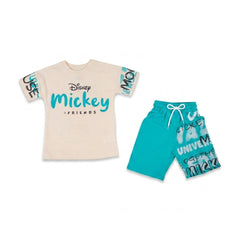 BOYS S/S 2PC KNICKER SUIT OFF WHITE IR S-26 3-4 YEAR NO15 Default Title - MamasJan KidsWear
