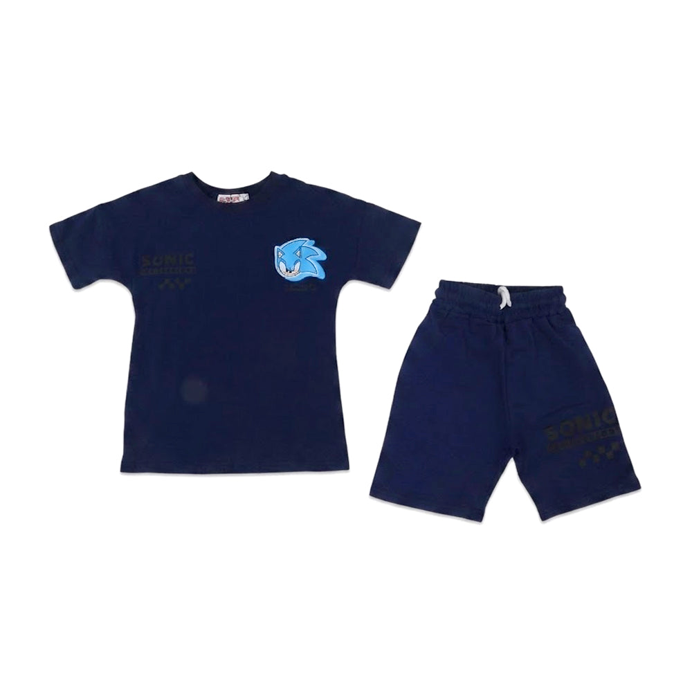 BOYS S/S 2PC KNICKER SUIT NVY BLUE IR S-26 3-4 YEAR NO17 Default Title - MamasJan KidsWear