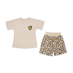 GIRLS S/S 2PC KNICKER SUIT OFF WHITE IR S-26 5-6 YEAR NO18 Default Title - MamasJan KidsWear