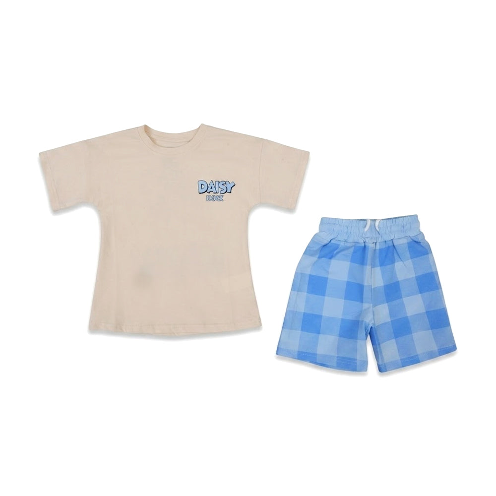 BOYS S/S 2PC KNICKER SUIT OFF WHITE IR S-26 3-4 YEAR NO19 Default Title - MamasJan KidsWear