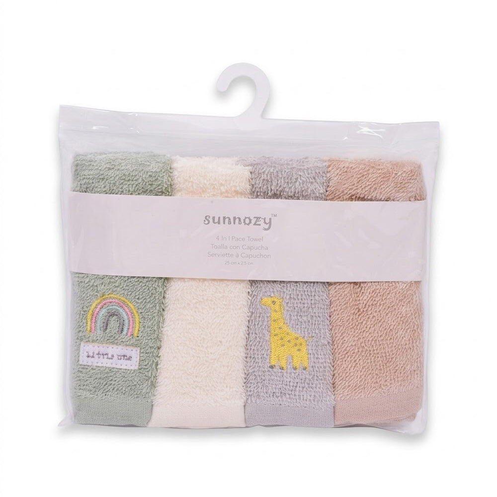 BABY 4PC FACE TOWEL IRS-26 CLTW05-D Default Title - MamasJan KidsWear