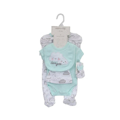 BABY 5PC GIFT SET HANGER LSEA GREEN IRS-26 0-3M S5388 Default Title - MamasJan KidsWear