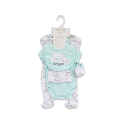 BABY 5PC GIFT SET HANGER LSEA GREEN IRS-26 3-6M S5388 Default Title - MamasJan KidsWear