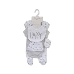 BABY 5PC GIFT SET HANGER L GREY IRS-26 0-3M S5384 Default Title - MamasJan KidsWear
