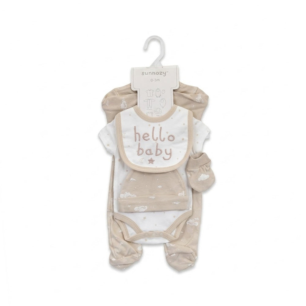 BABY 5PC GIFT SET HANGER BEIGE IRS-26 0-3M S5382 Default Title - MamasJan KidsWear