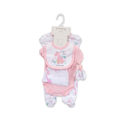 BABY 5PC GIFT SET HANGER PINK IRS-26 0-3M S5389 Default Title - MamasJan KidsWear