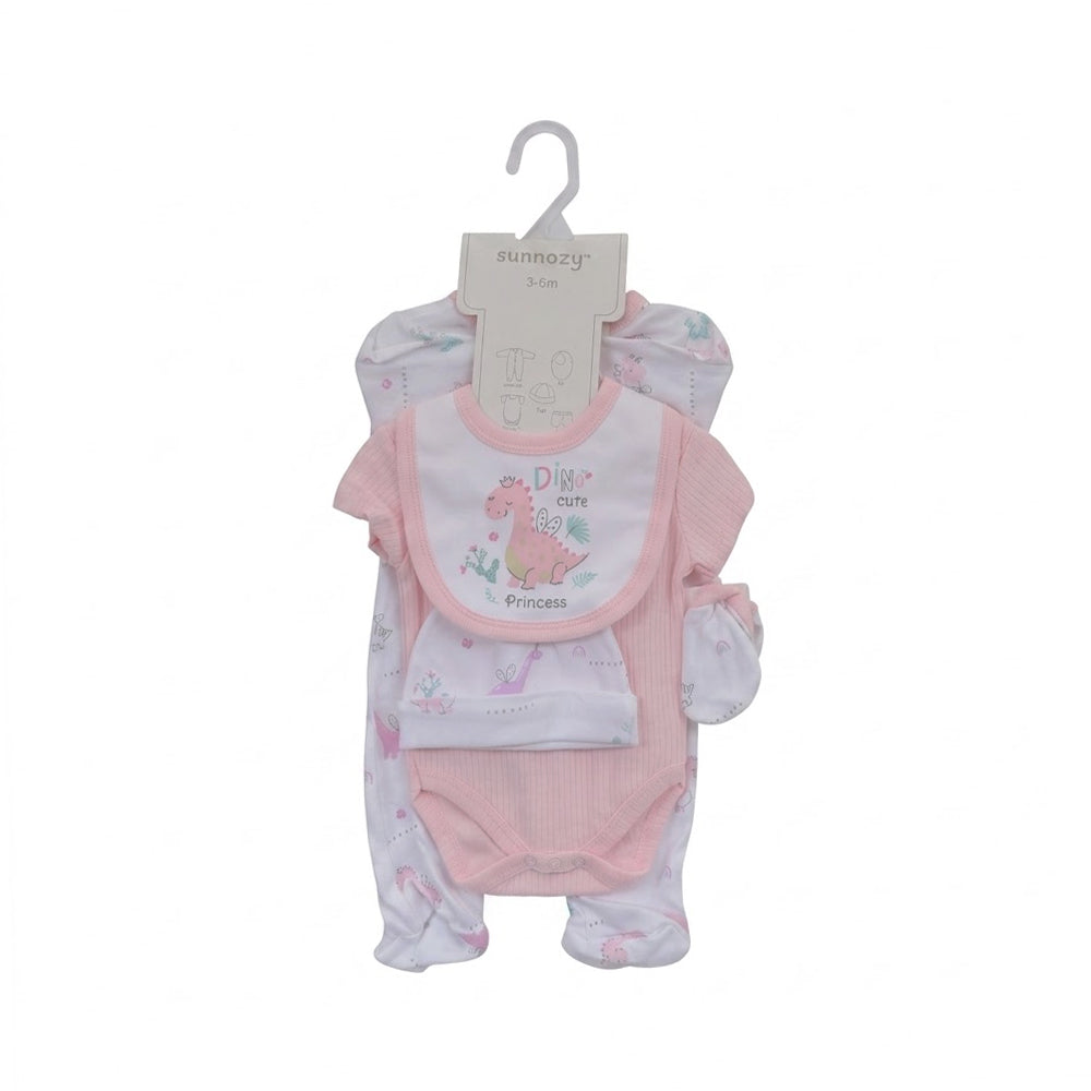 BABY 5PC GIFT SET HANGER PINK IRS-26 3-6M S5389 Default Title - MamasJan KidsWear
