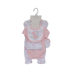 BABY 5PC GIFT SET HANGER PINK IRS-26 3-6M S5389 Default Title - MamasJan KidsWear