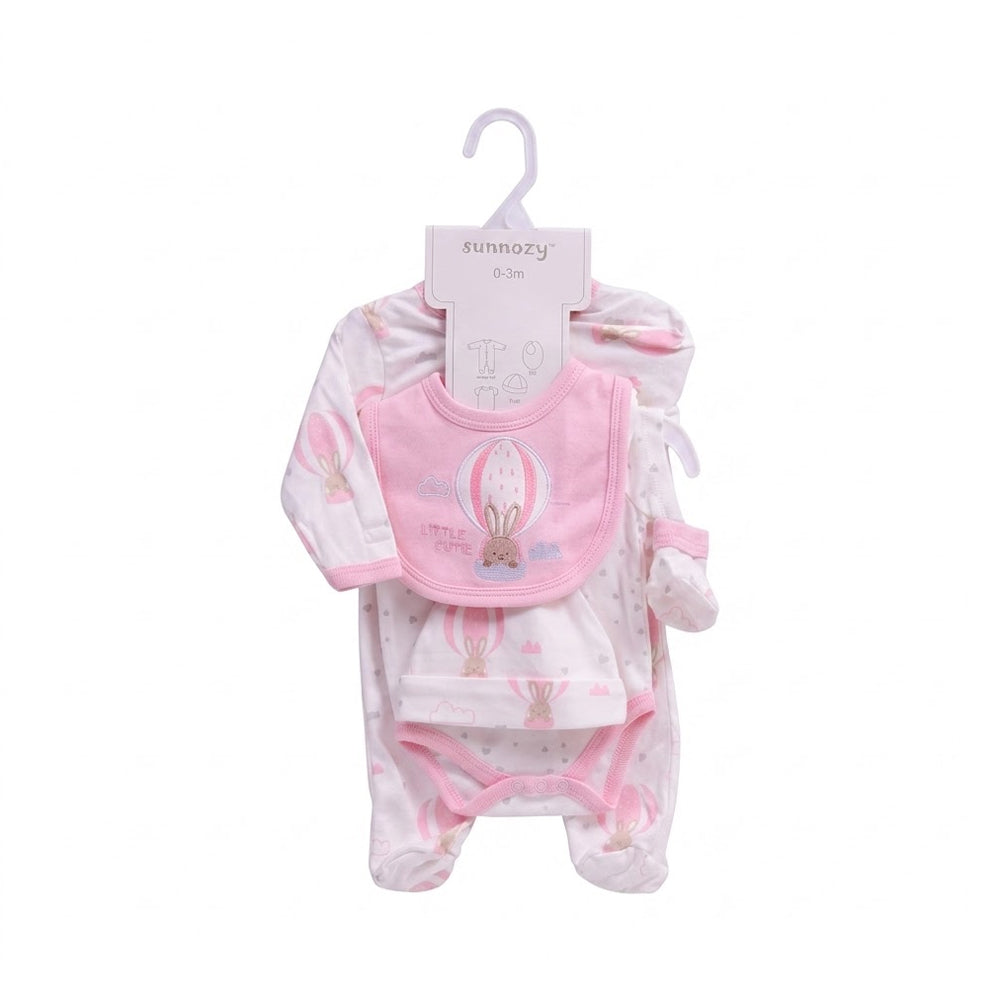 BABY 5PC GIFT SET HANGER L PINK IRS-26 0-3M S5381 Default Title - MamasJan KidsWear