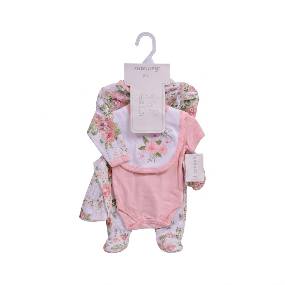 BABY 5PC GIFT SET HANGER PEACH IRS-26 0-3M S5374 Default Title - MamasJan KidsWear