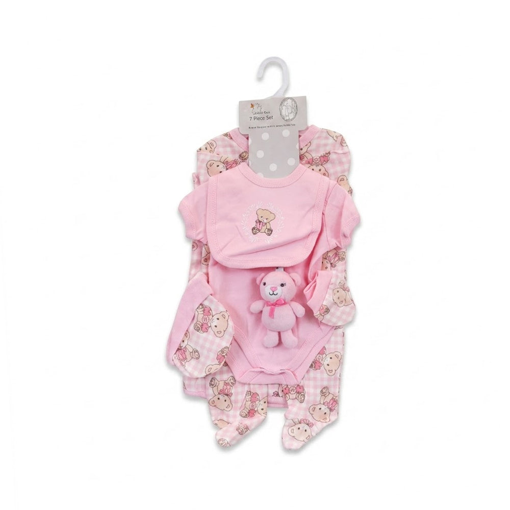 BABY 7PC GIFT SET HANGER PINK IRS-26 3-6M S7328 Default Title - MamasJan KidsWear