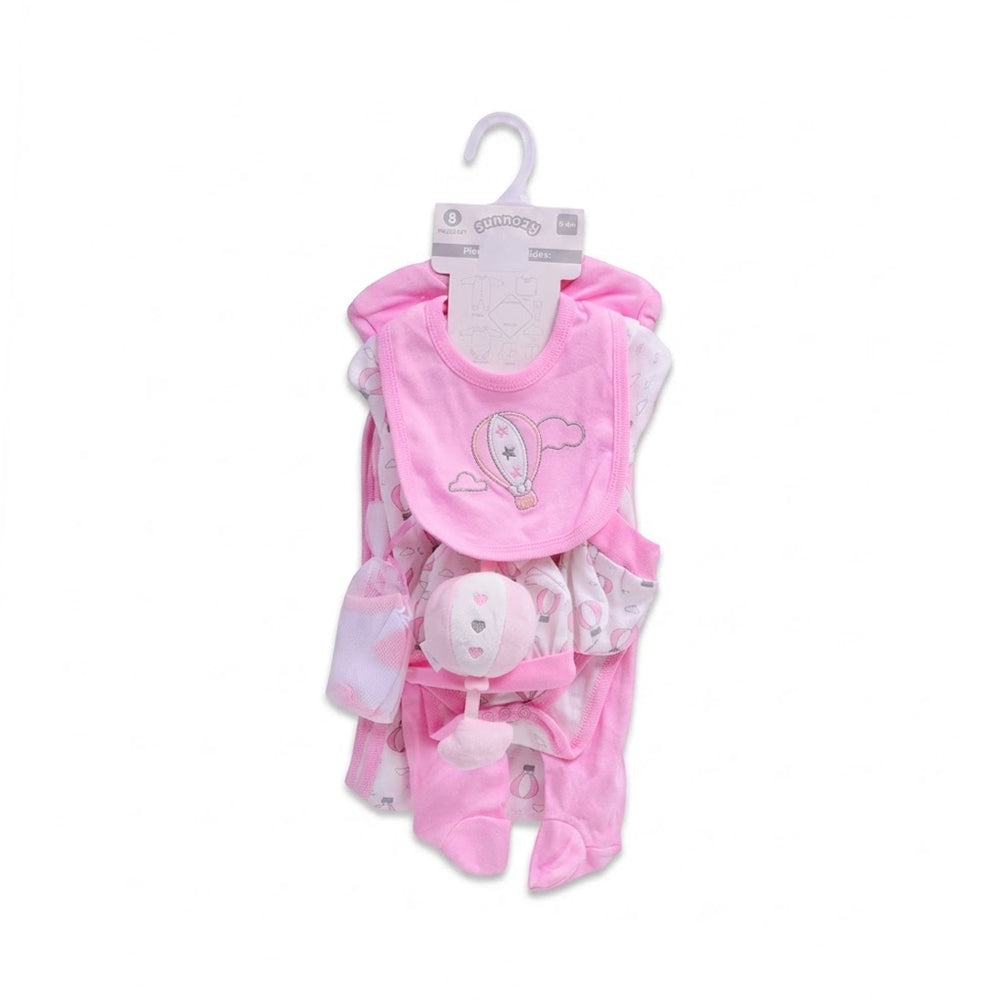 BABY 8PC GIFT SET HANGER PINK IRS-26 3-6M S9319 Default Title - MamasJan KidsWear