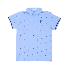BOYS S/S T-SHIRT POLO SKY BLUE IR 9-10 YEAR A7783 Default Title - MamasJan KidsWear