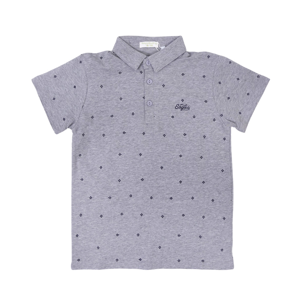 BOYS S/S T-SHIRT POLO GREY IR 8-9 YEAR C112 Default Title - MamasJan KidsWear