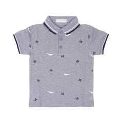 BOYS S/S T-SHIRT POLO GREY IR 2-3 YEAR A7817 Default Title - MamasJan KidsWear