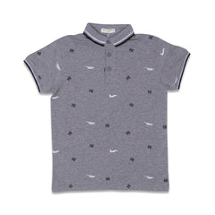 BOYS S/S T-SHIRT POLO GREY IR 8-9 YEAR A7817 Default Title - MamasJan KidsWear