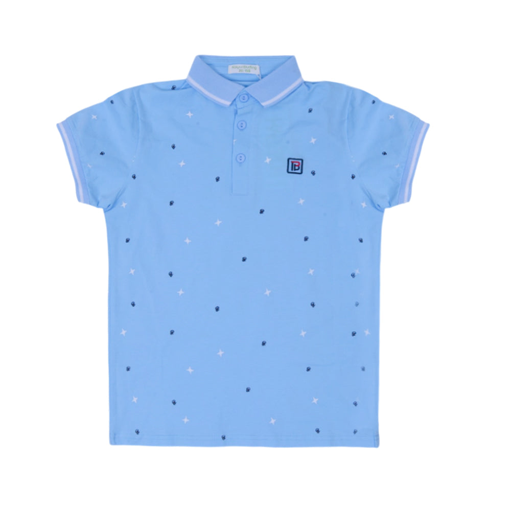 BOYS S/S T-SHIRT POLO SKY BLUE IR 9-10 YEAR L228 Default Title - MamasJan KidsWear