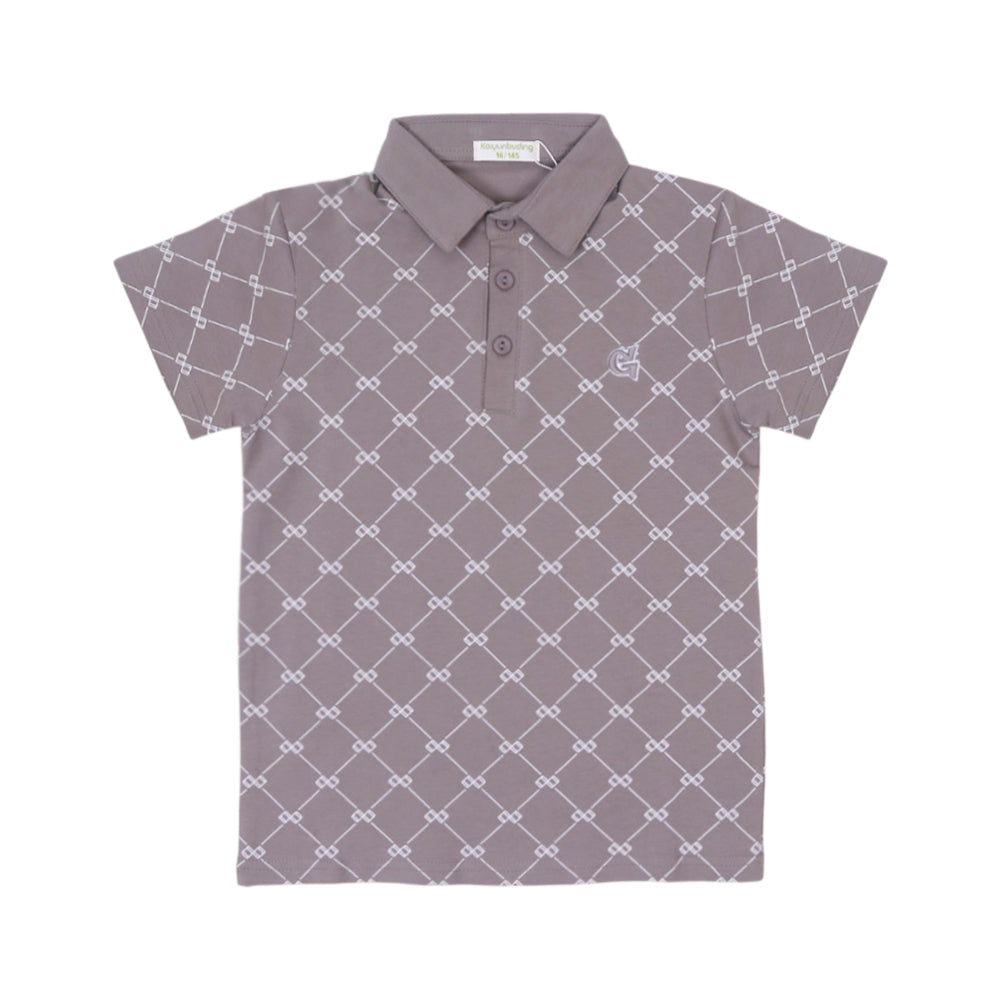 BOYS S/S T-SHIRT POLO GREY IR 7-8 YEAR C110 Default Title - MamasJan KidsWear