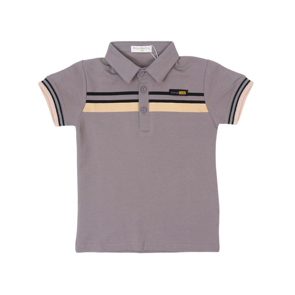BOYS S/S T-SHIRT POLO GREY IR 4-5 YEAR A7149 Default Title - MamasJan KidsWear