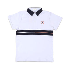 BOYS S/S T-SHIRT POLO WHITE IR 11-12 YEAR A7857 Default Title - MamasJan KidsWear