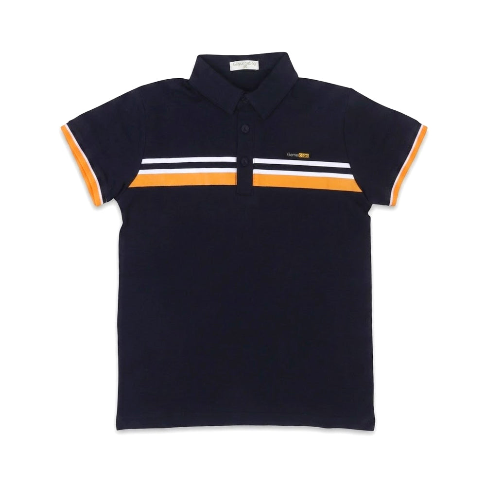 BOYS S/S T-SHIRT POLO NAVY BLUE IR 9-10 YEAR A7149 Default Title - MamasJan KidsWear