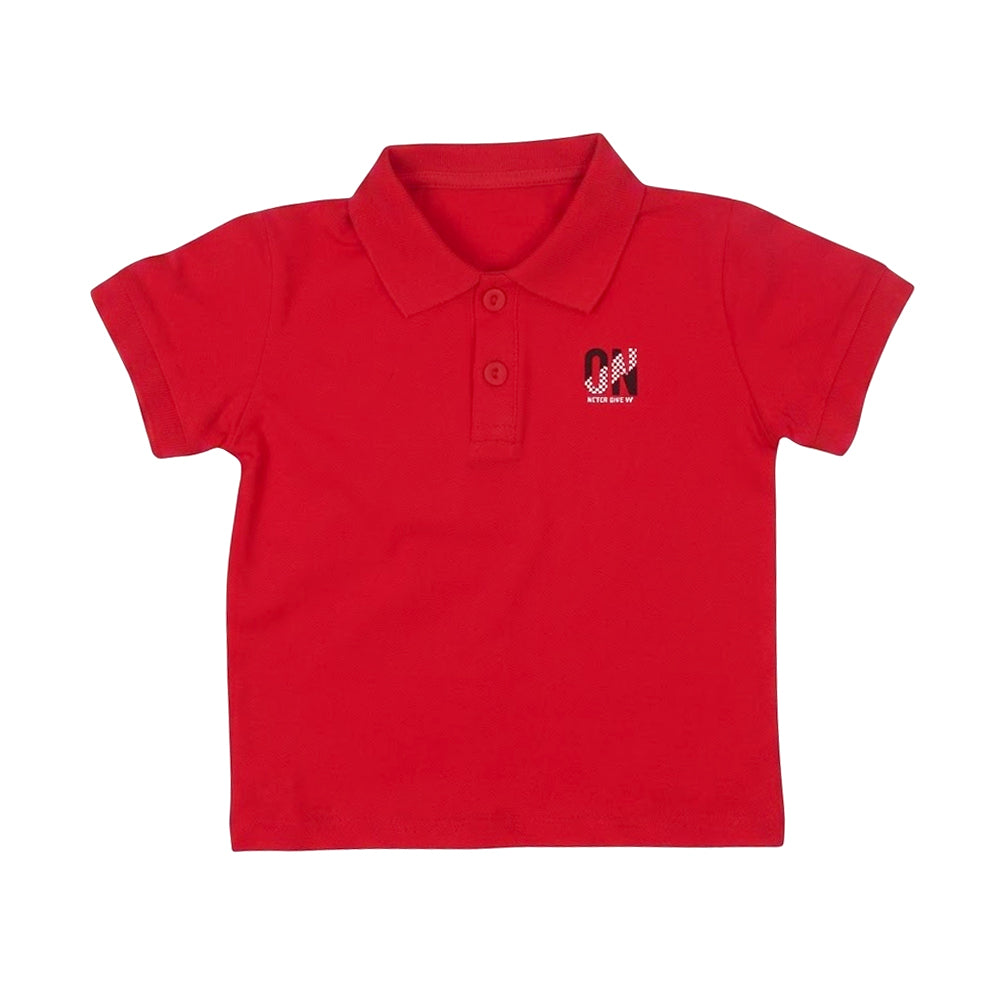 BOYS S/S T-SHIRT POLO RED IR 18-24M C218 Default Title - MamasJan KidsWear