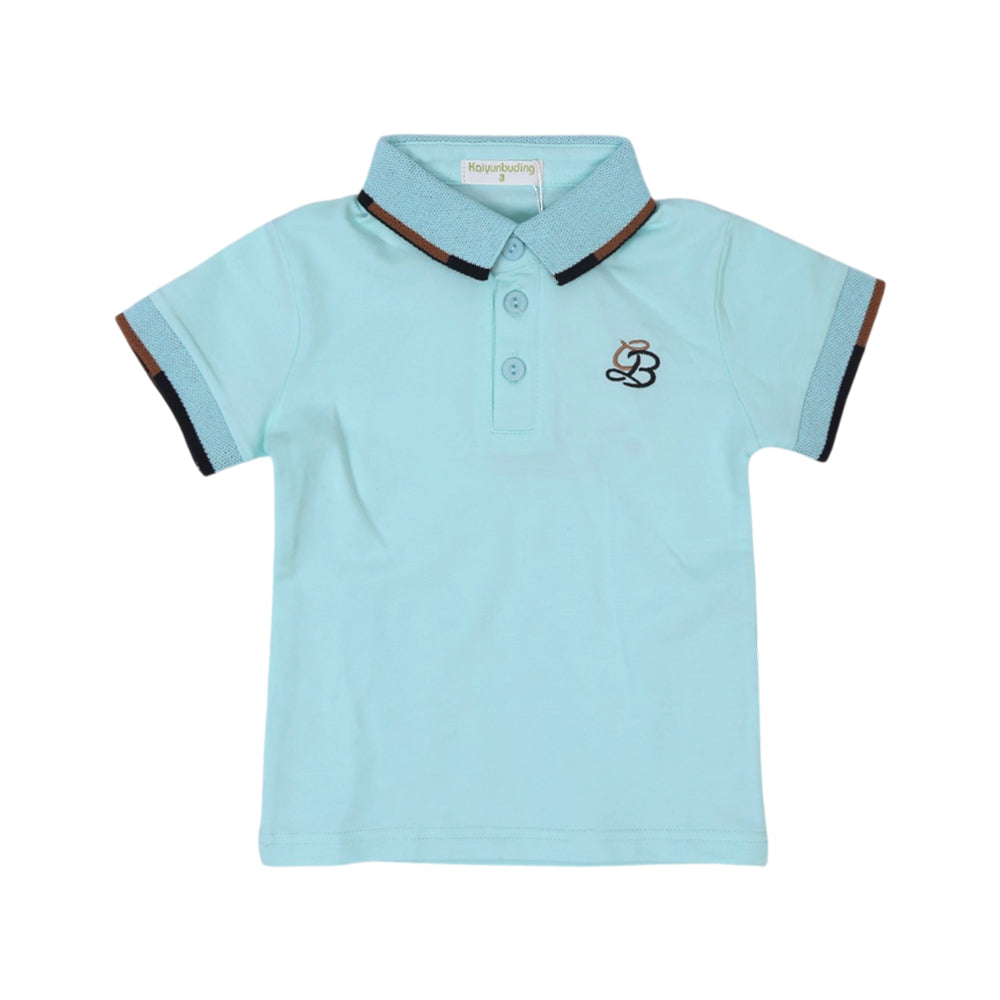 BOYS S/S T-SHIRT POLO LIGHT C-GREEN IR 18-24M A7855 Default Title - MamasJan KidsWear
