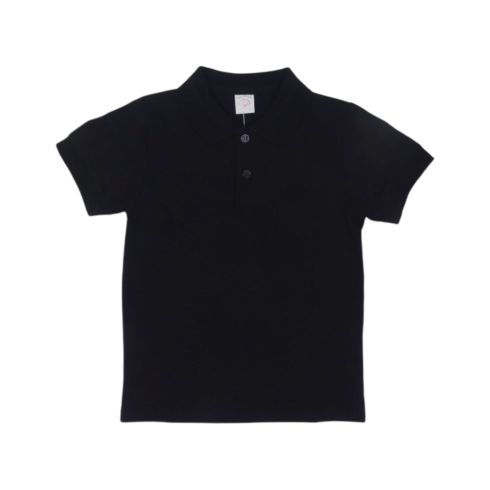 BOYS S/S T-SHIRT POLO BLACK IR 4-5 YEAR 9005 Default Title - MamasJan KidsWear