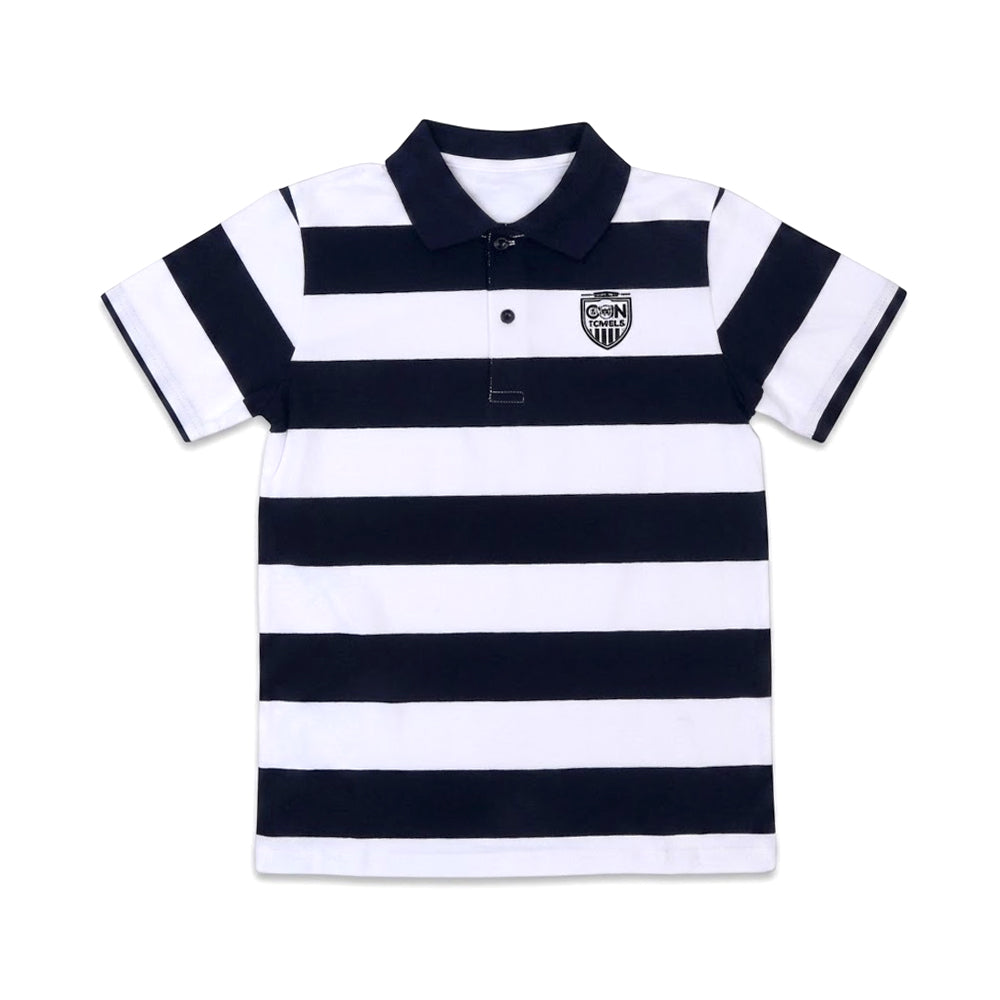 BOYS S/S T-SHIRT POLO STRIPE LIGHT MIX COLOR IR 11-12 YEAR 3 Default Title - MamasJan KidsWear